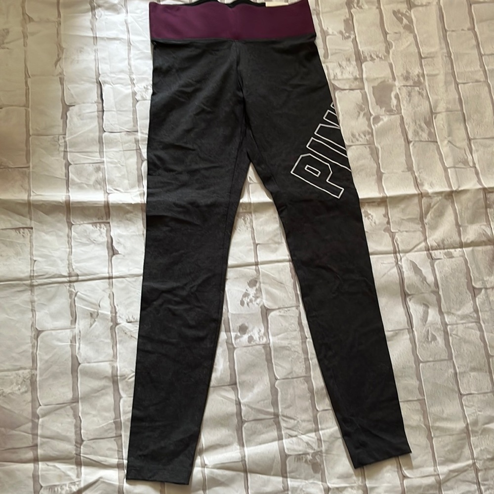 Victoria’s Secret pink charcoal gray and burgundy leggings new Size extra small